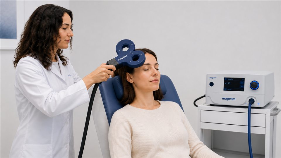Sessão de Estimulação Magnética Transcraniana na NeuroVida.